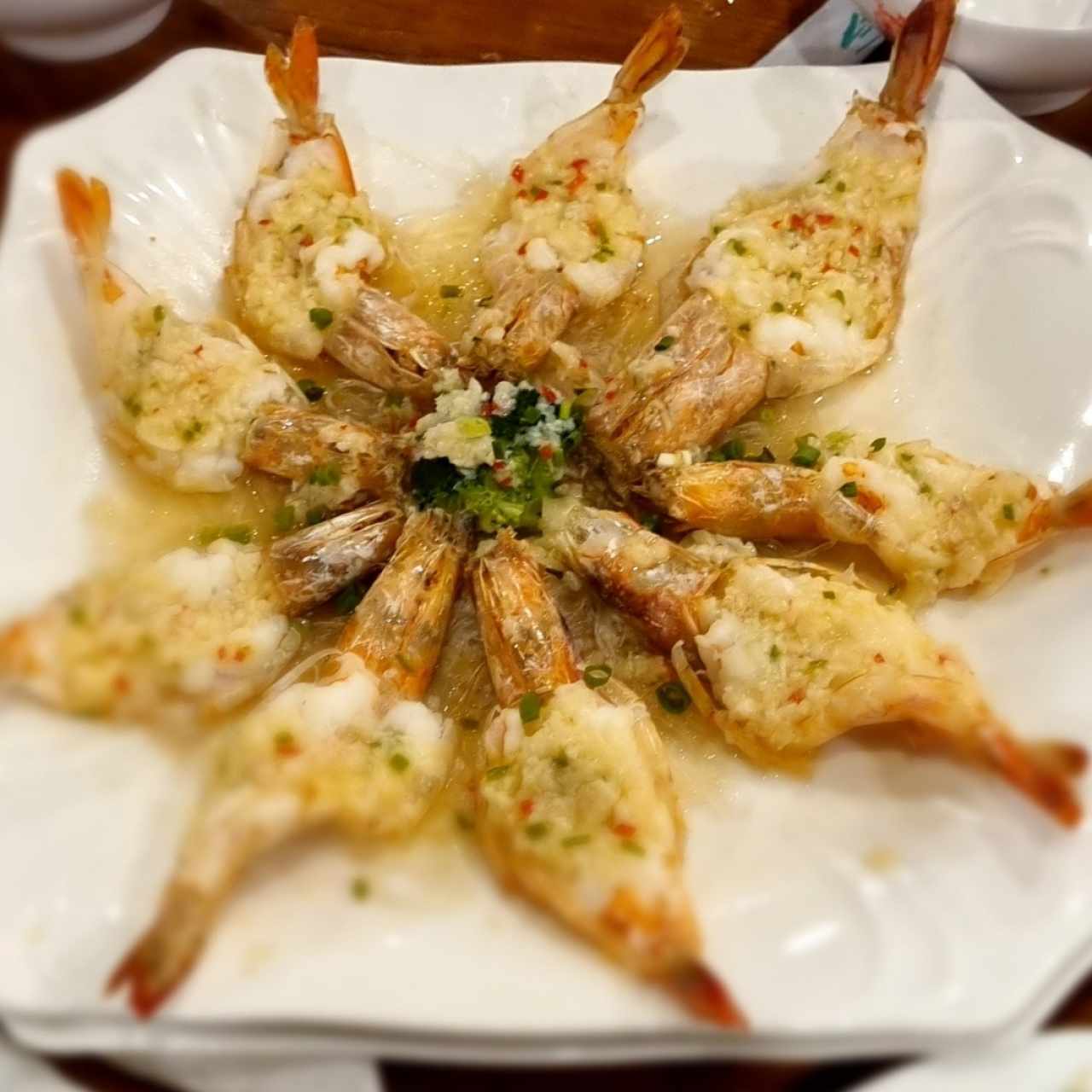 langostinos al vapor con ajo 