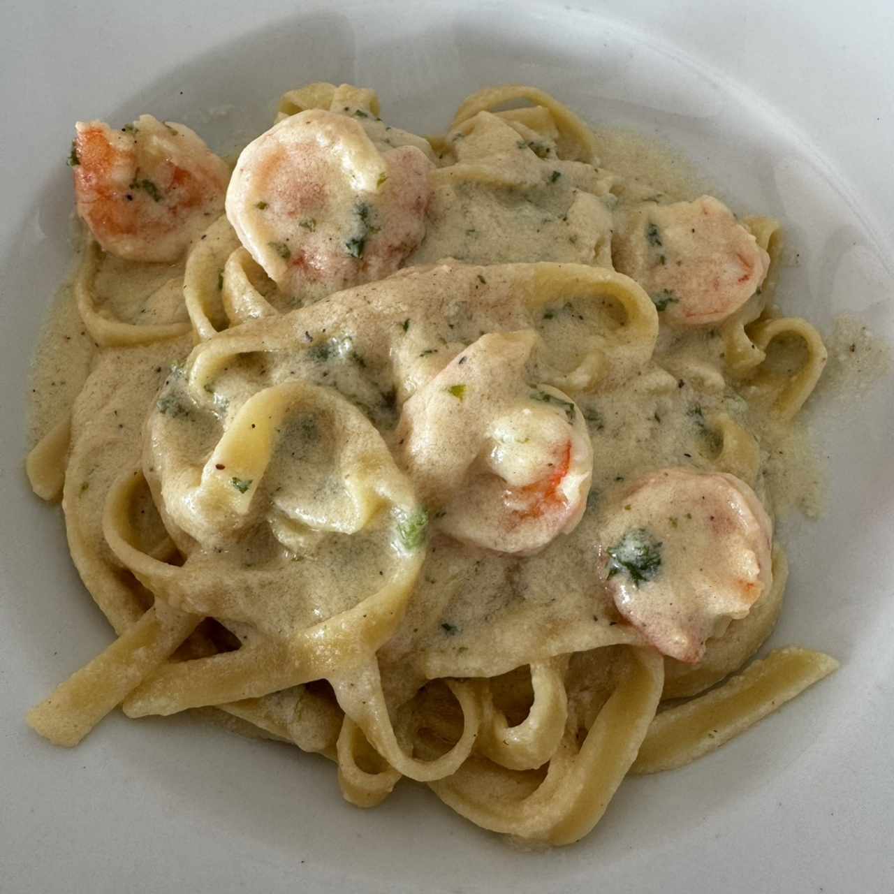 Pasta con camarones 