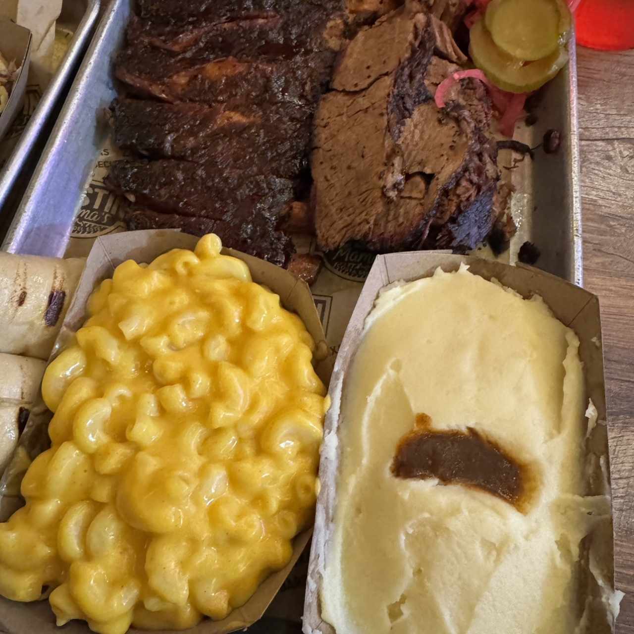 Brisket ribs mac y pure