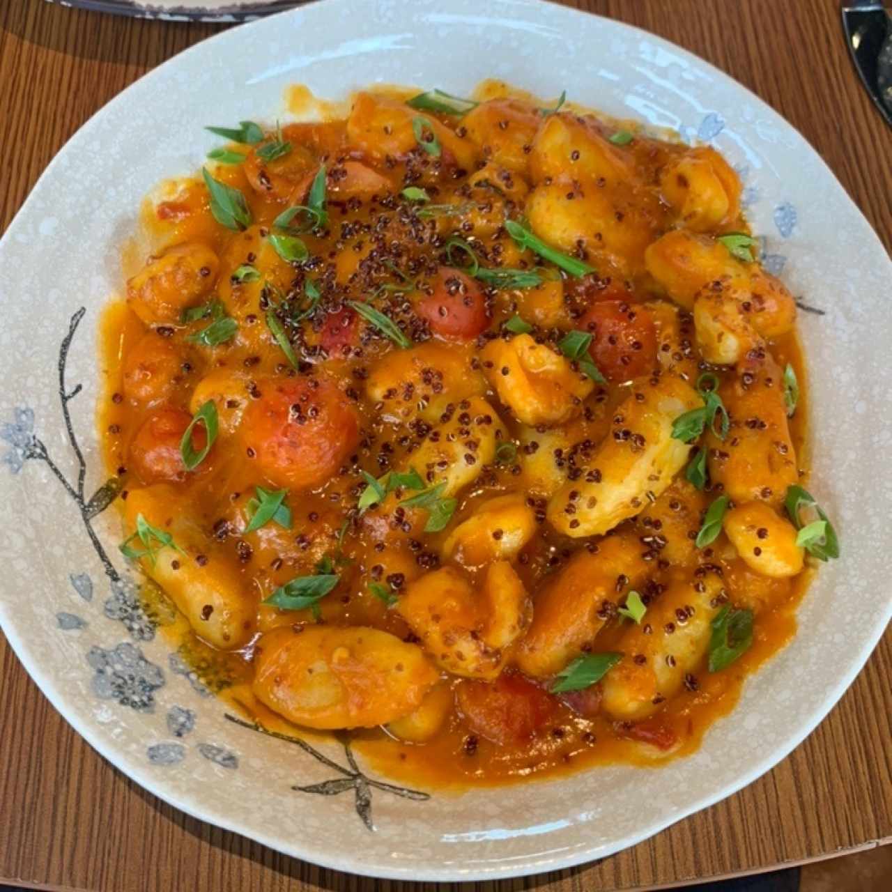 ñoquis con camaron