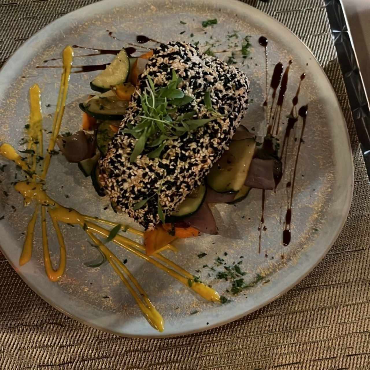 Salmón en Costra de Sésamo