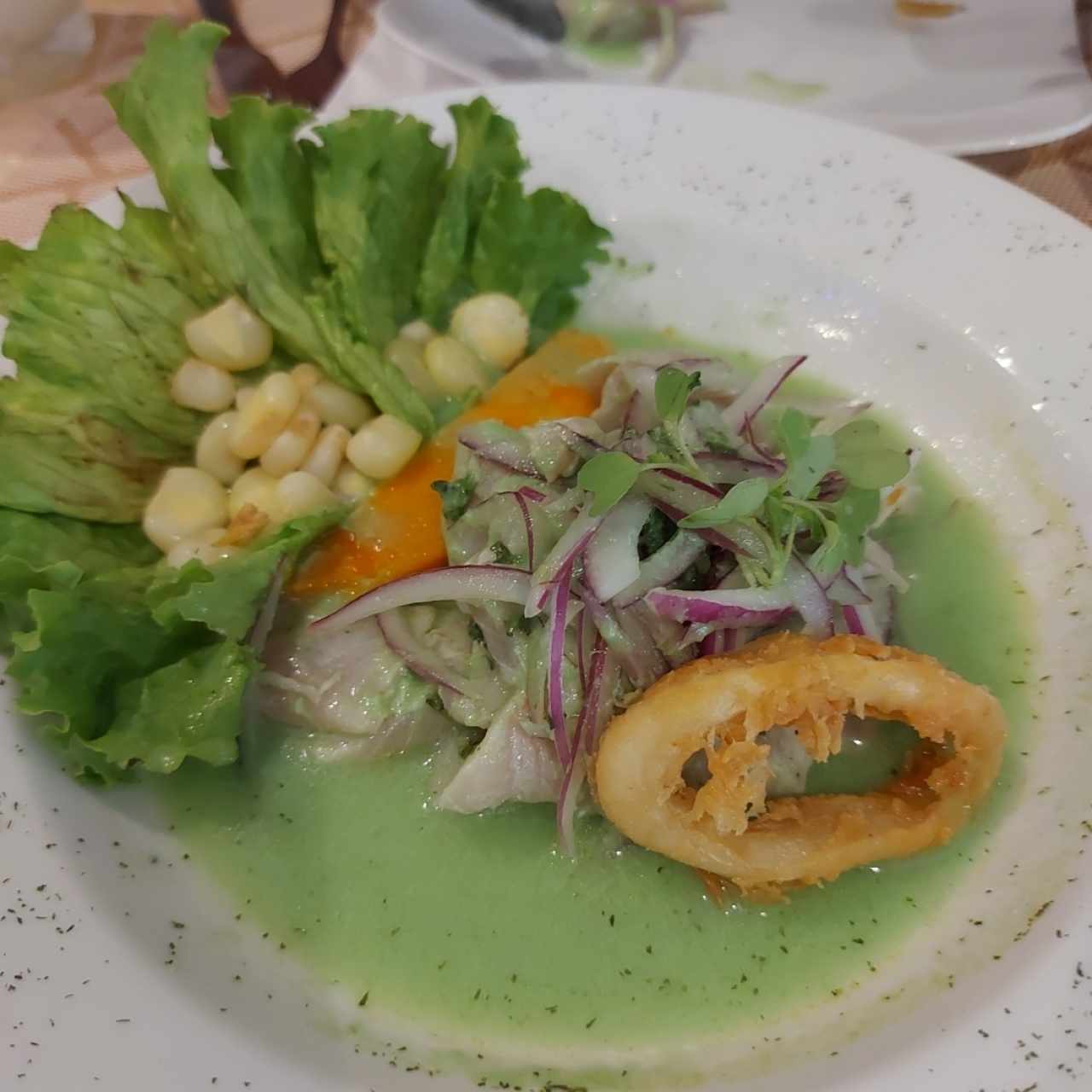 Ceviche de Corvina con Crema de Aguacate