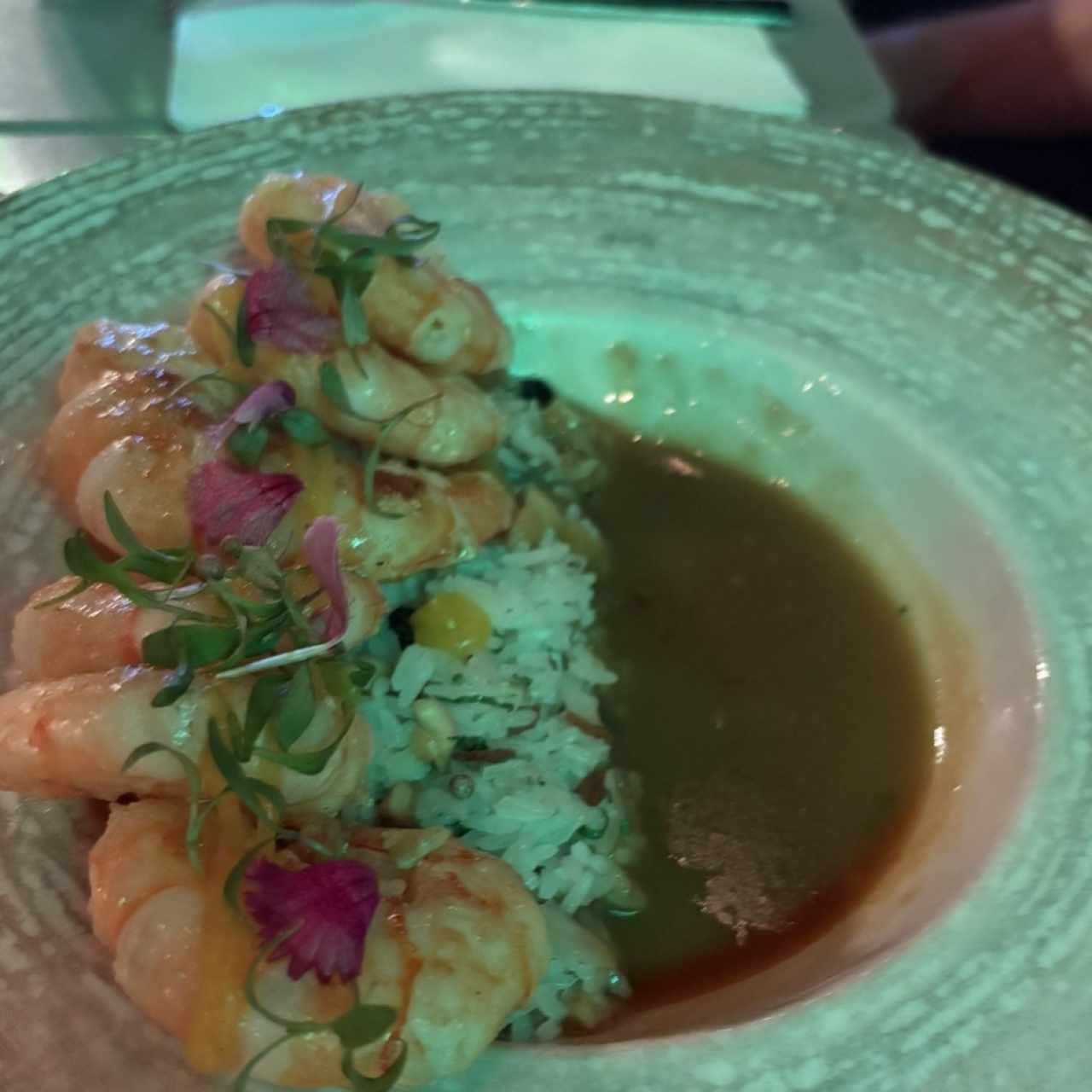 Langostinos en Coco y Azafrán