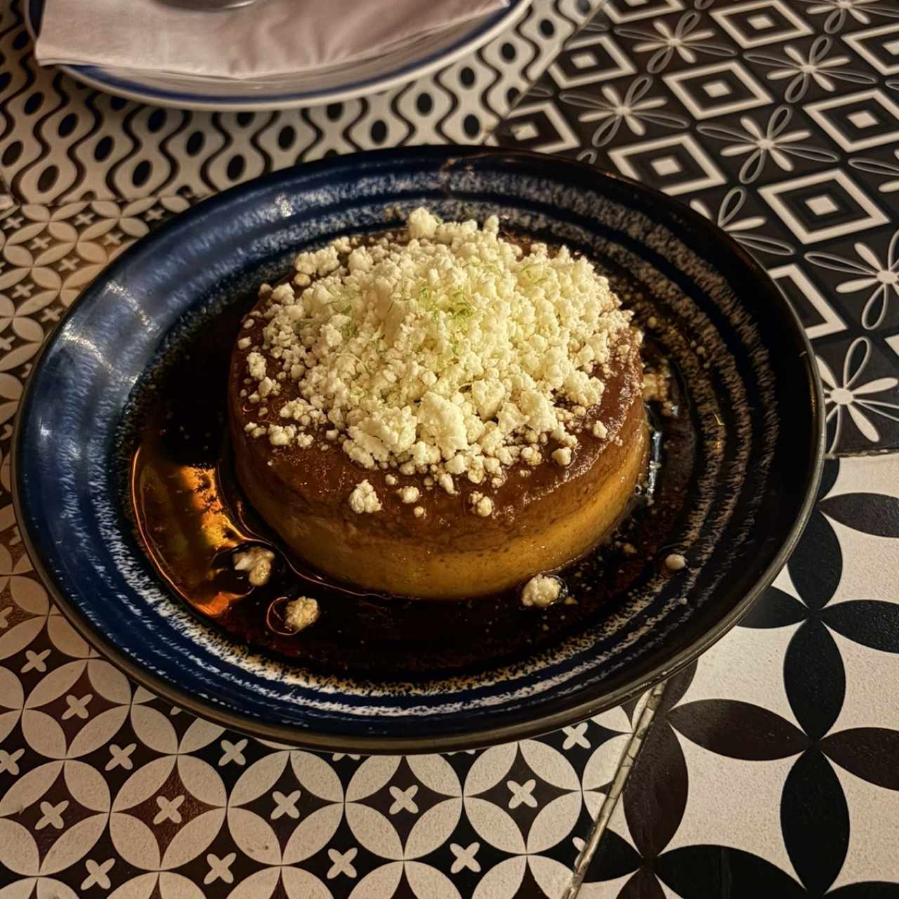 Flan de café con queso blanco