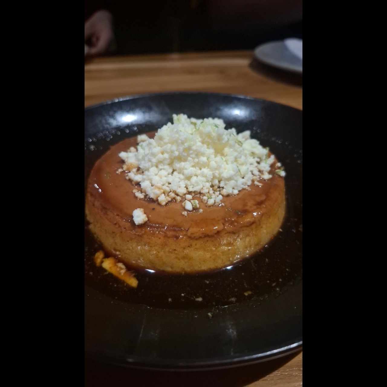 Flan de café con queso blanco