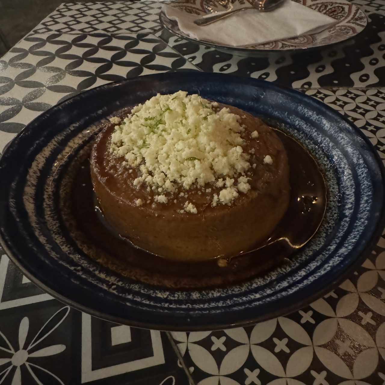 Flan de café con queso blanco