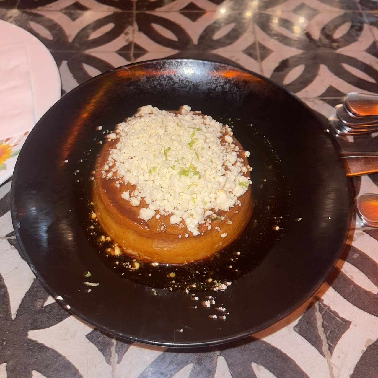 Flan de café con queso blanco