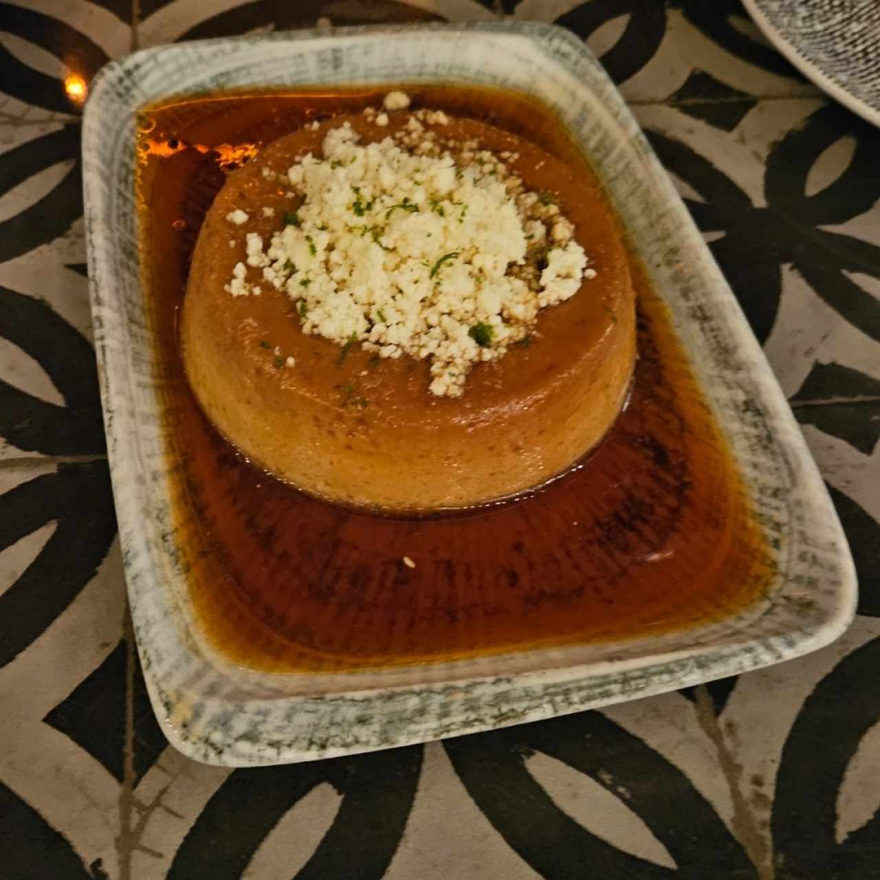 Flan de café con queso blanco