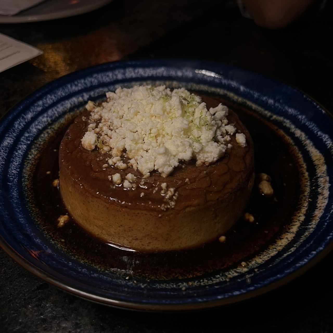 Flan de café con queso blanco