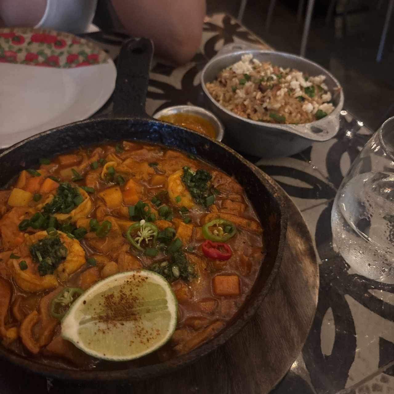 Moneongo con langostinos 