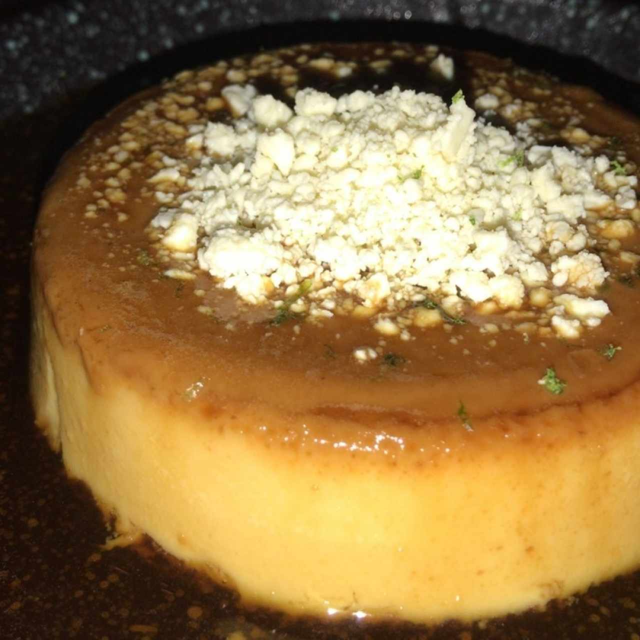 Flan de café y queso 