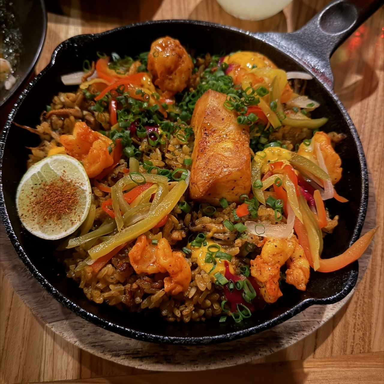 Arroz con Concolón de mariscos y Pescado