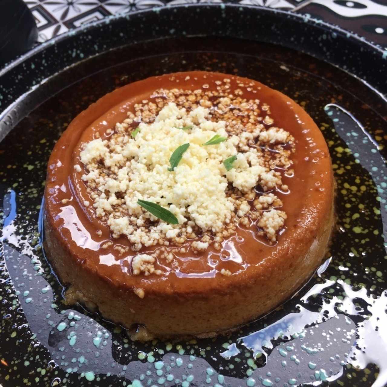 Flan de café con queso blanco nacional