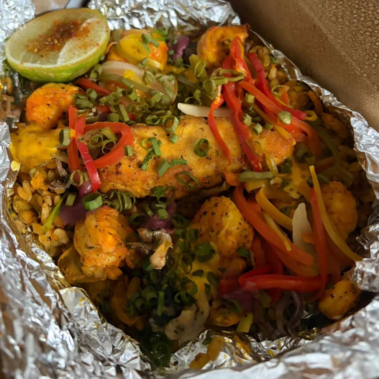 Arroz con Concolón de mariscos y Pescado