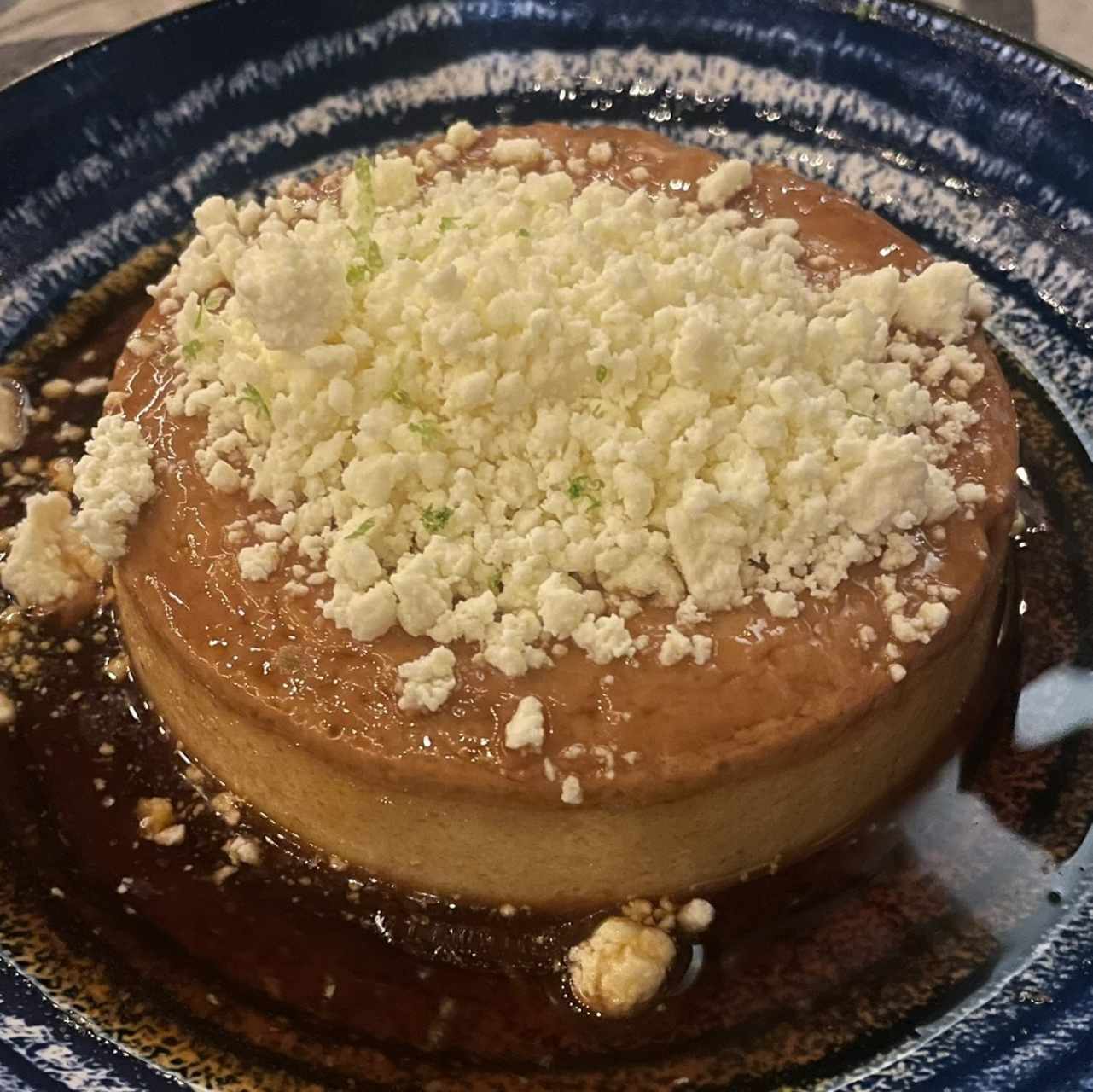 Flan de café con queso blanco