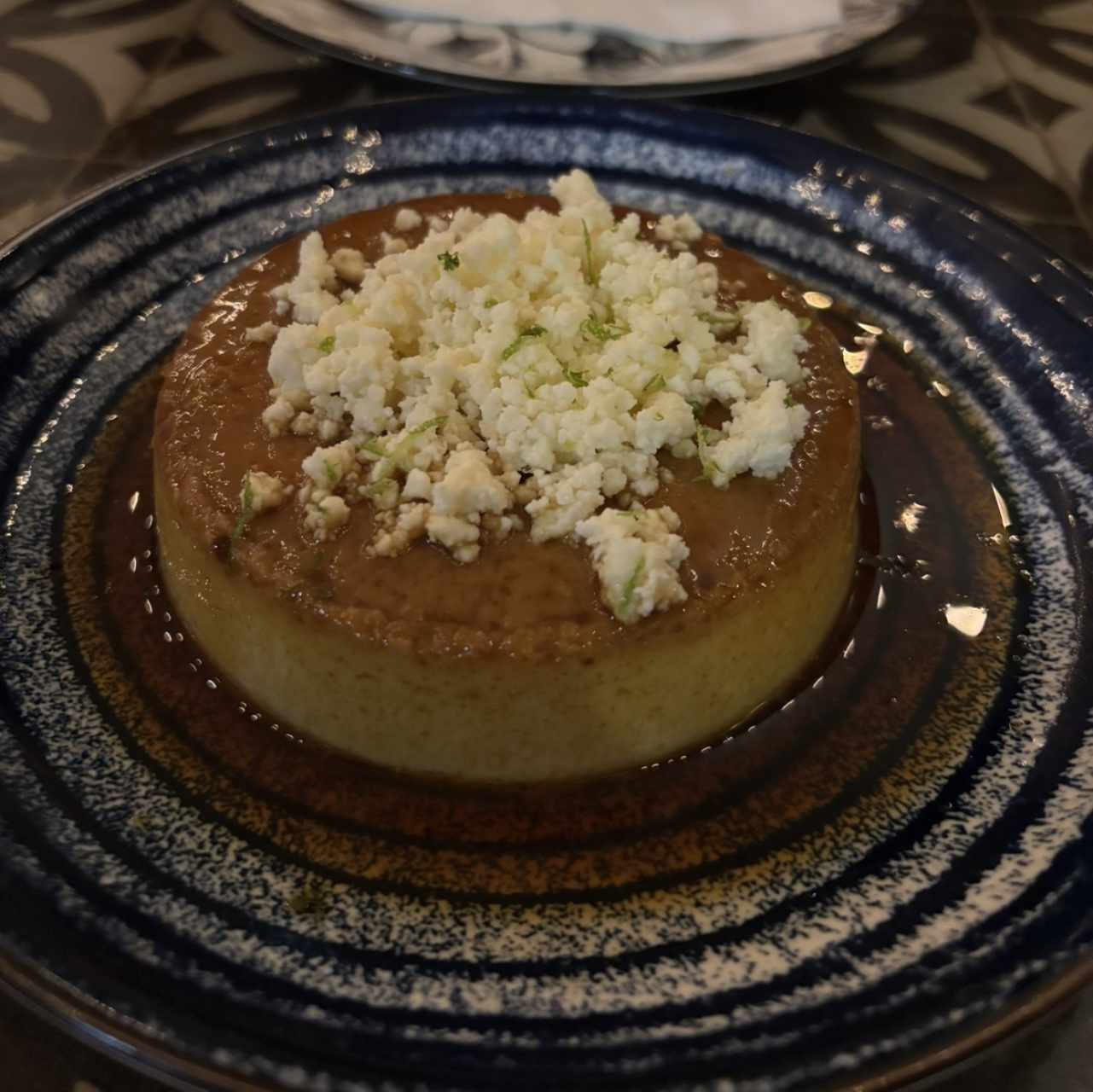 Flan de café con queso blanco