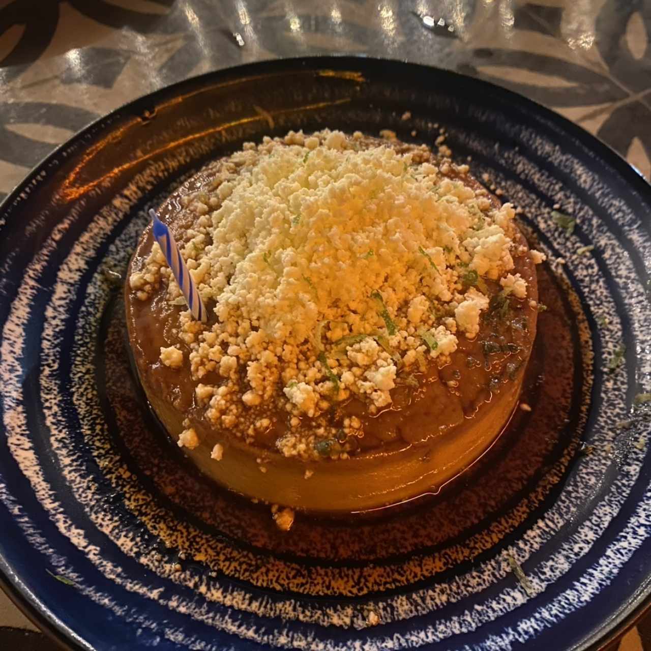 Flan de café con queso blanco