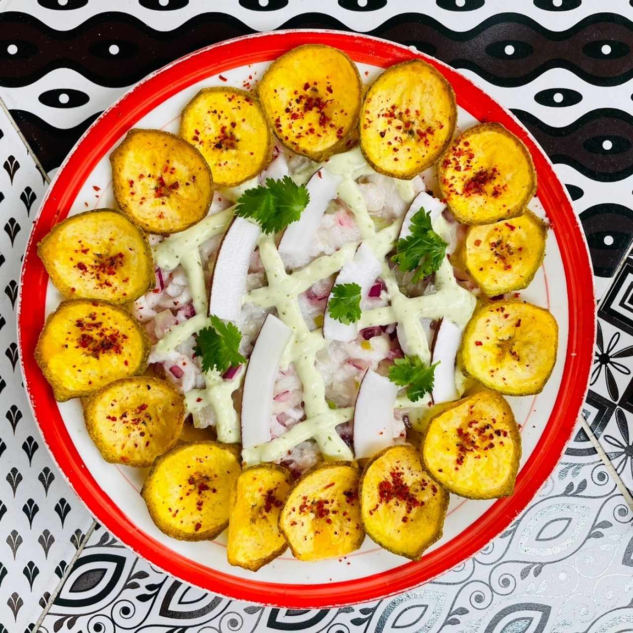 Ceviche de pescado con coco
