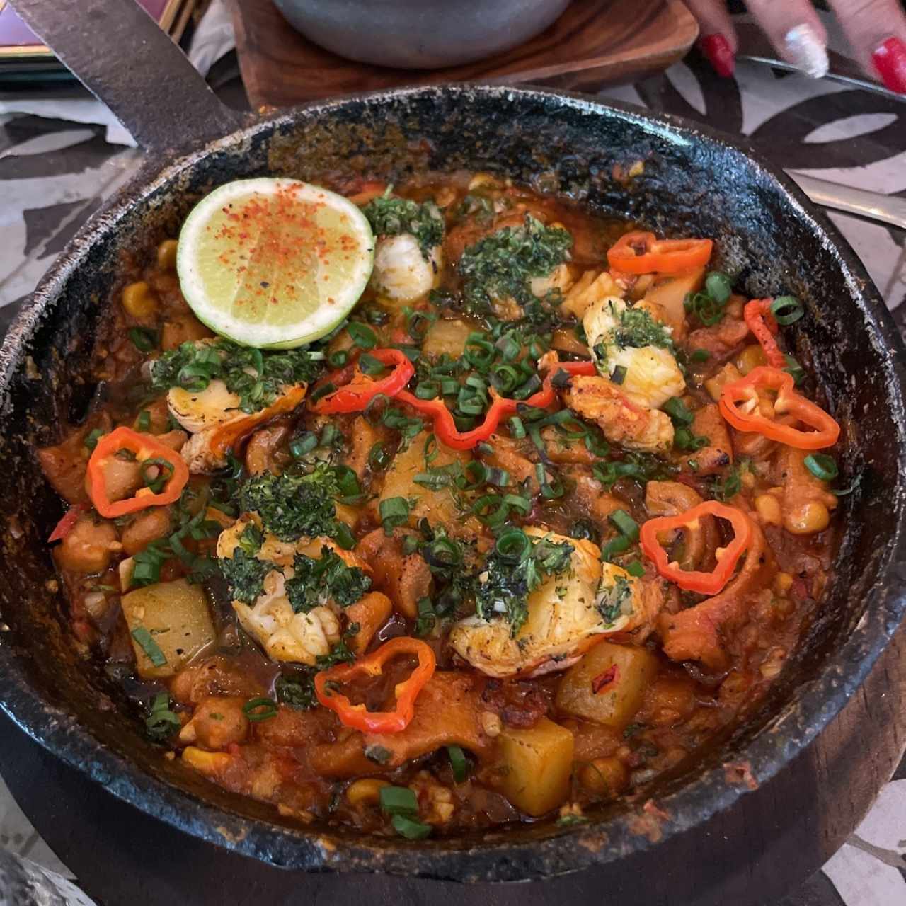 Mondongo con langosta