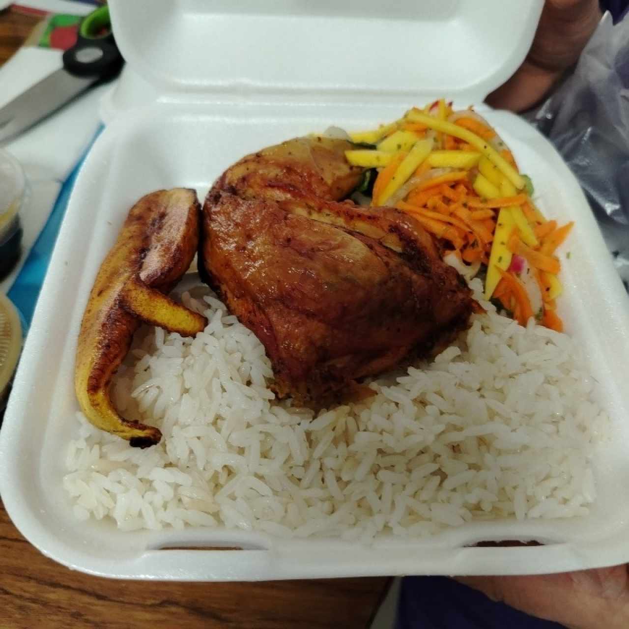Pollo asado con arroz 