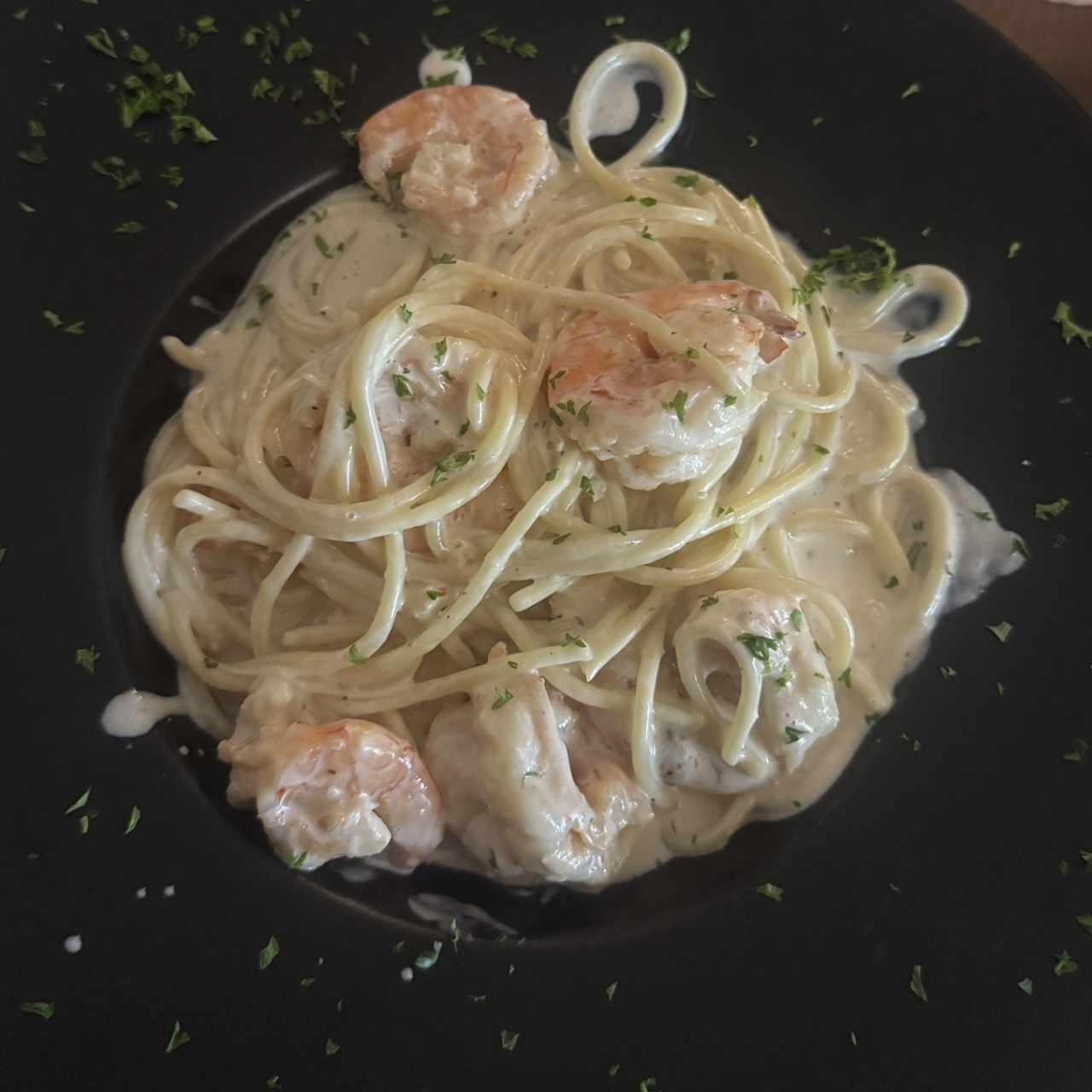 Pasta con Camarones