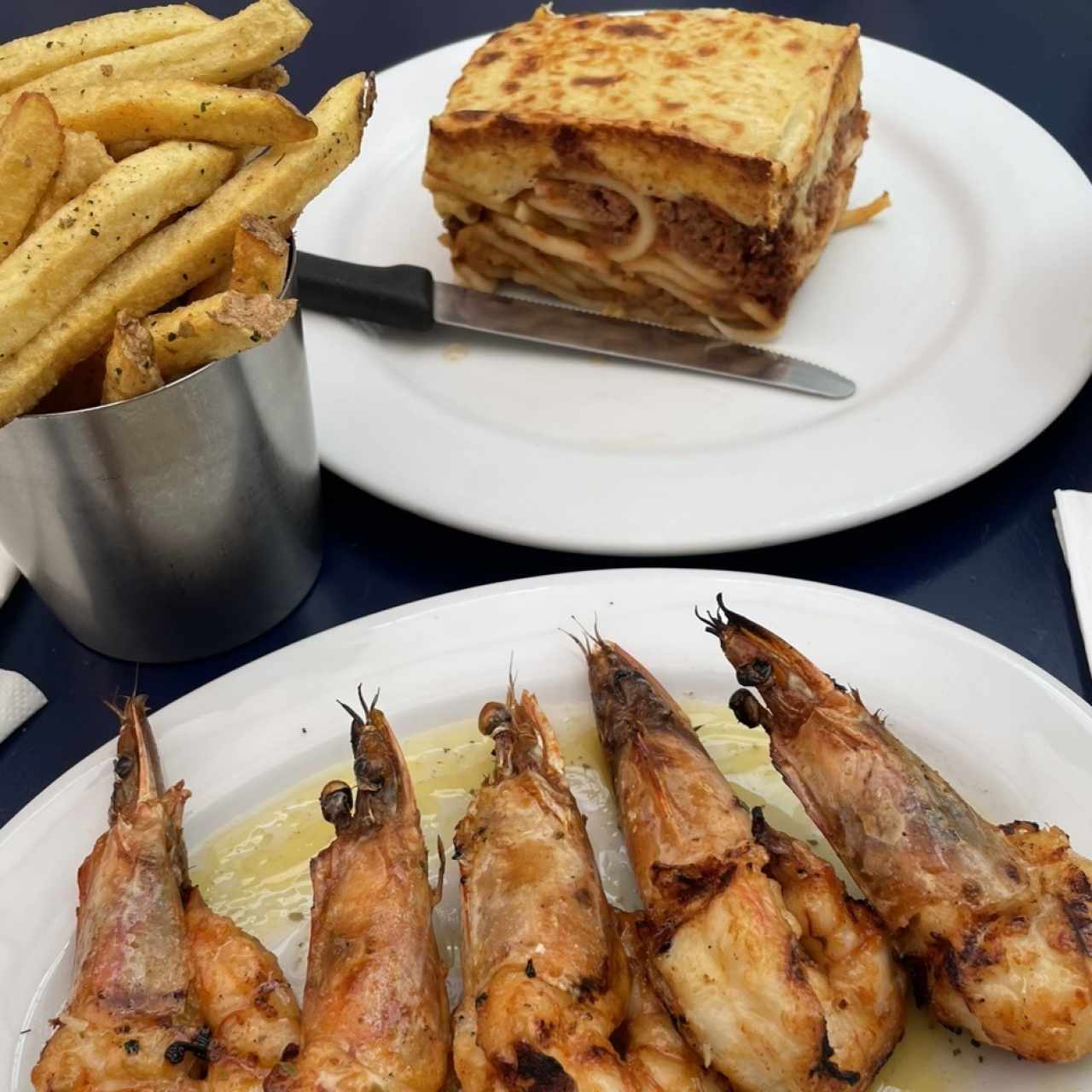 LANGOSTINOS A LA GRIEGA
