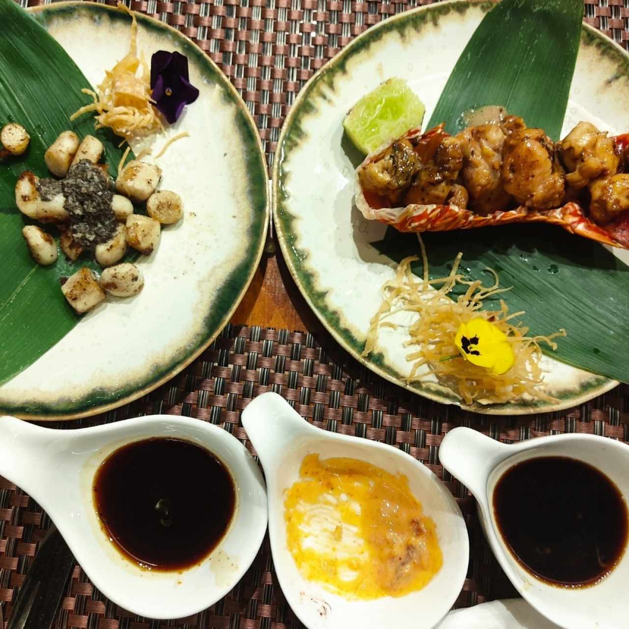 Langosta y Vieiras del menu premium