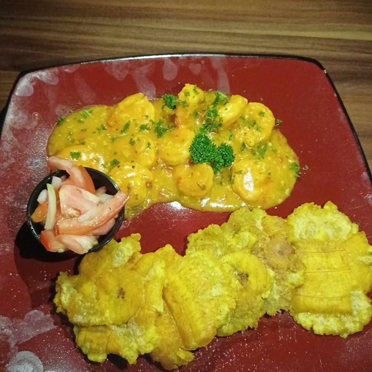 Camarones al Ajillo+ Acompañamientos