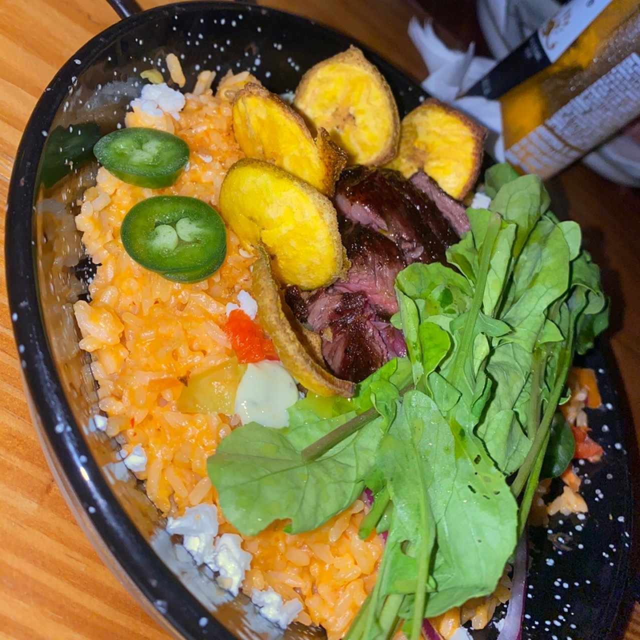 Arroz cremoso con entraña