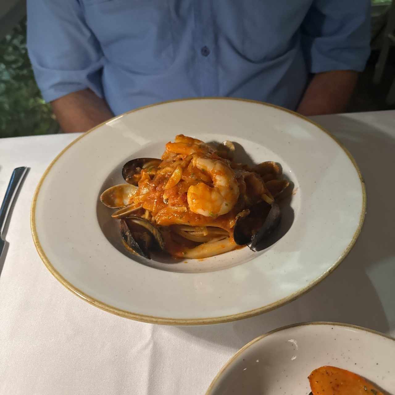 Linguine Con camarones "o" Langostinos "o" Pulpo