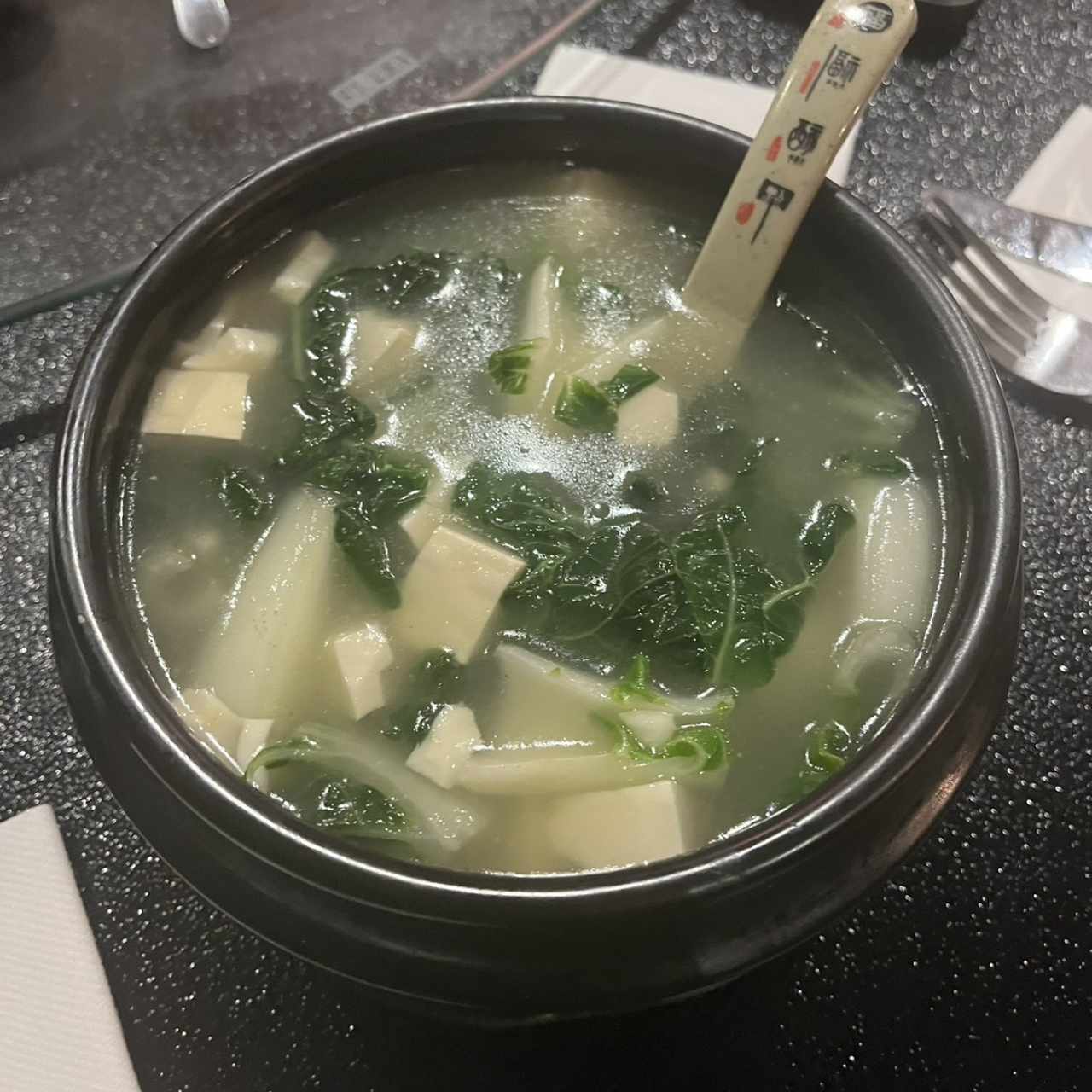 Sopa de Tofu con Bokchoi