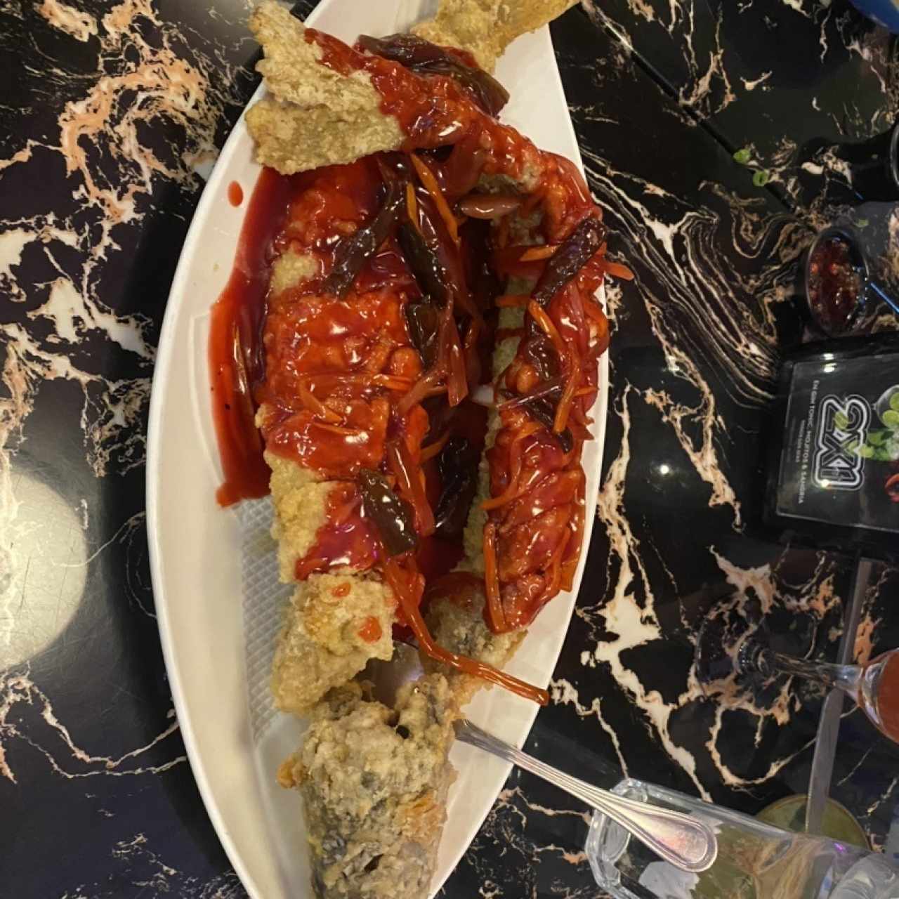 Pescado de Racimo de Uvas en Salsa Agridulce