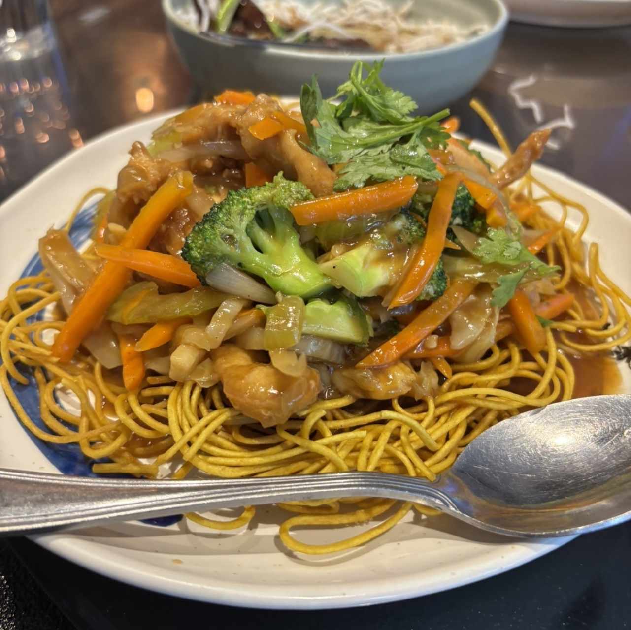 Fideos cantones con pollo 
