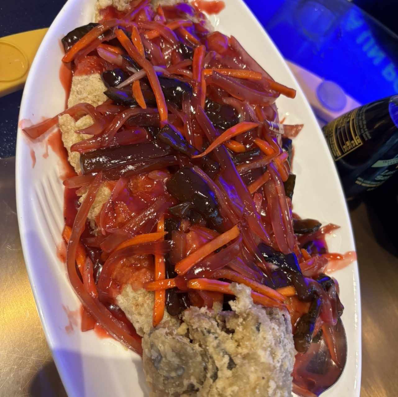 Pescado de Racimo de Uvas en Salsa Agridulce
