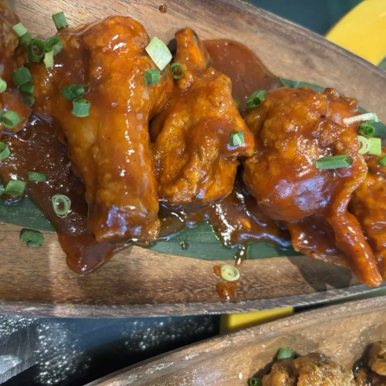 Korean wings.  Spicy. 