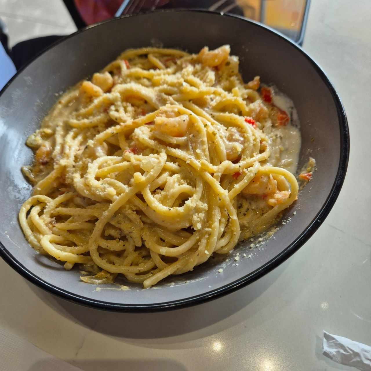 Pasta con Camarones