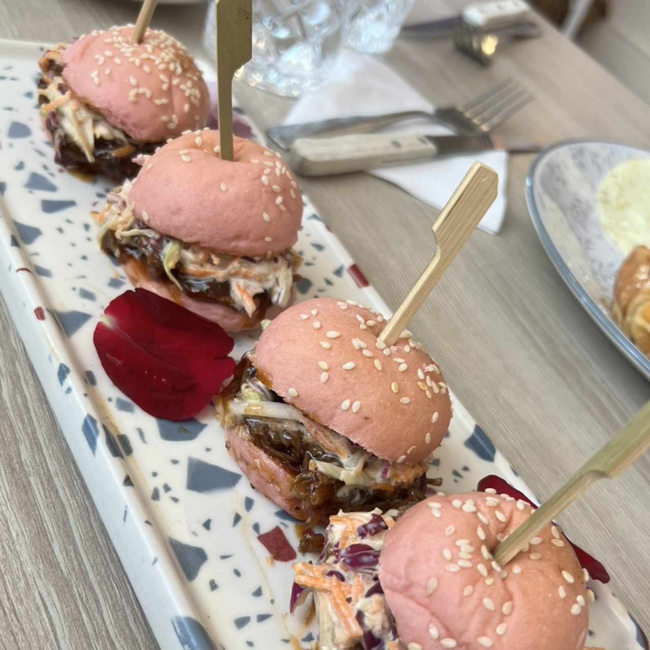 Pink Pulled Pork Sliders