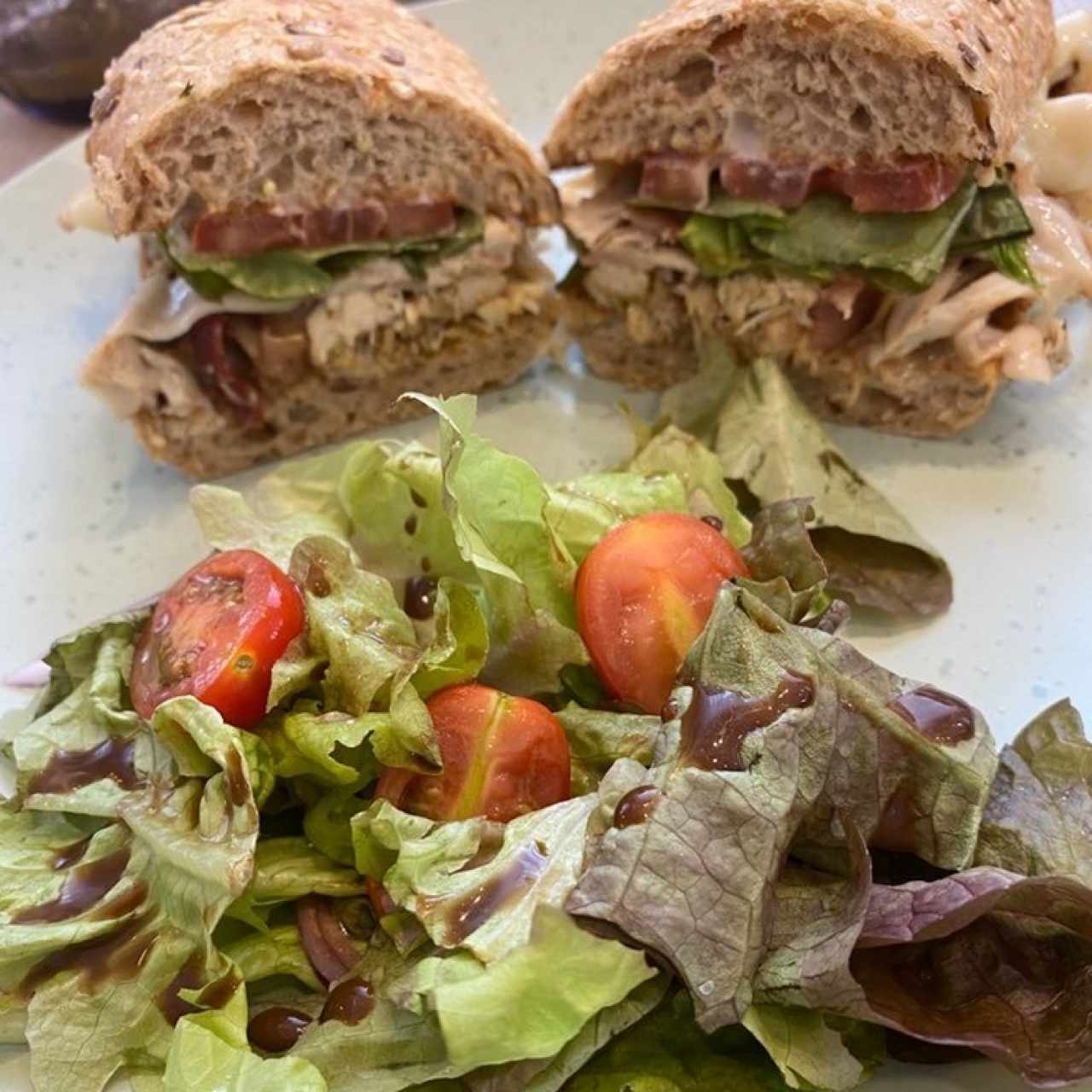 Roasted chicken club sandwish