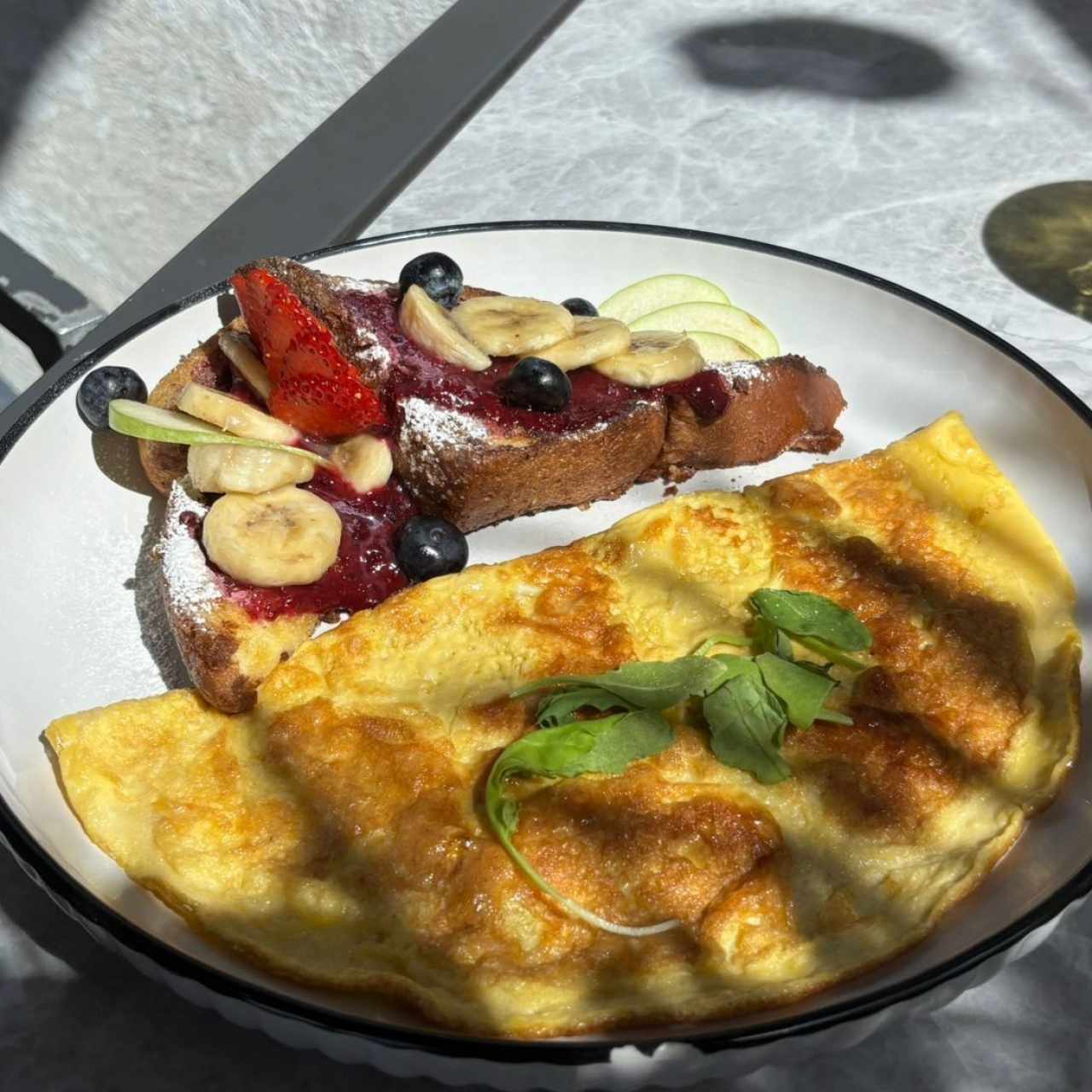 French toasts con omelette