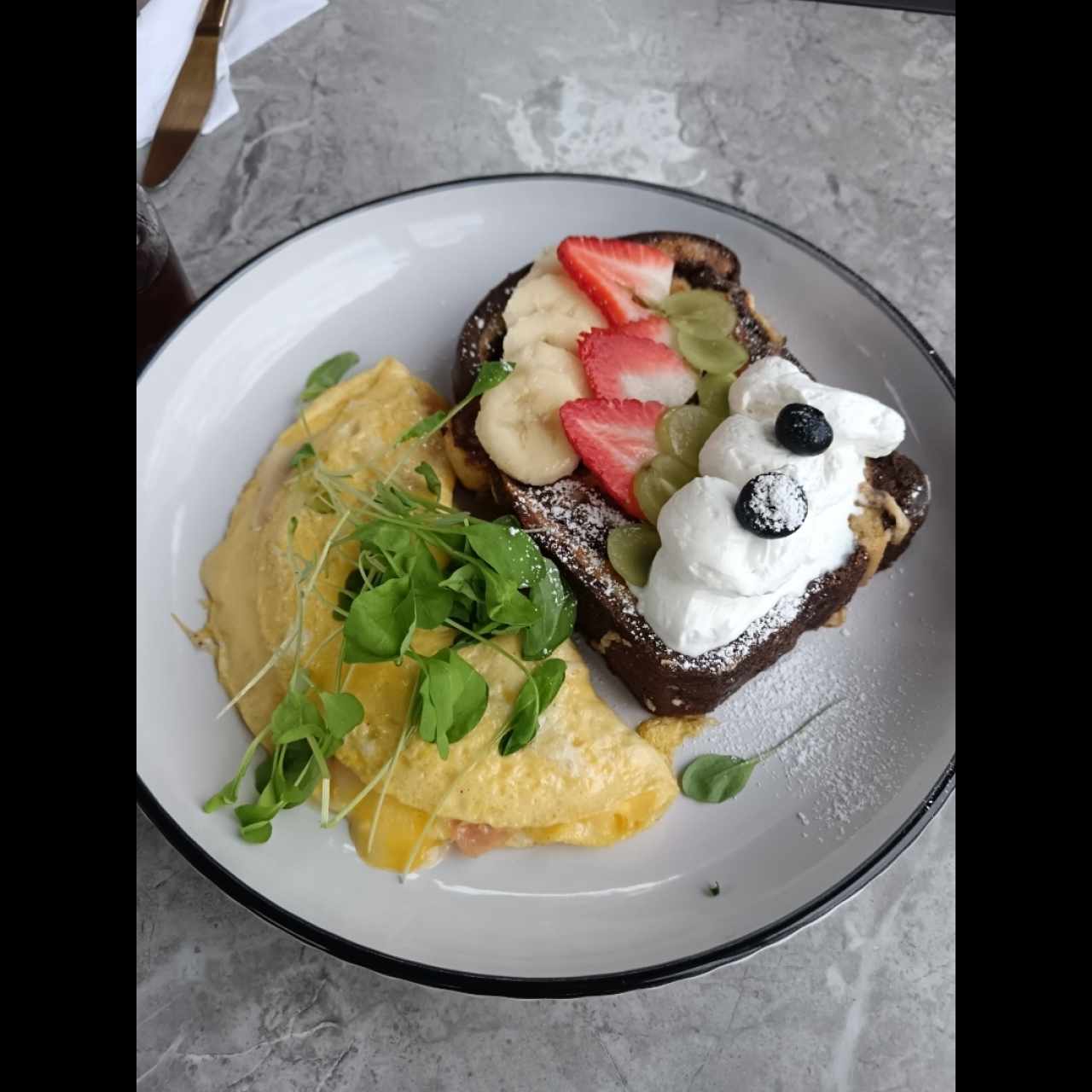 Tostadas francesas con omelet 