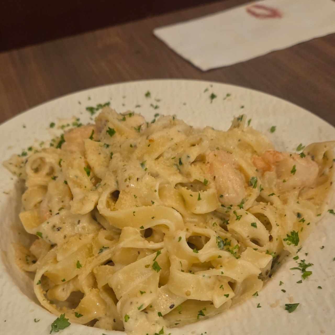 pasta con camarones 