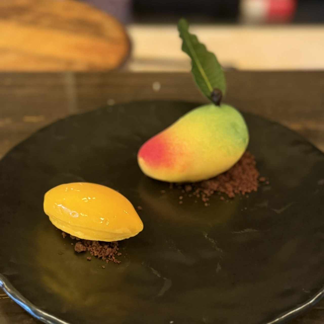 Postre de mango (menú omakase)
