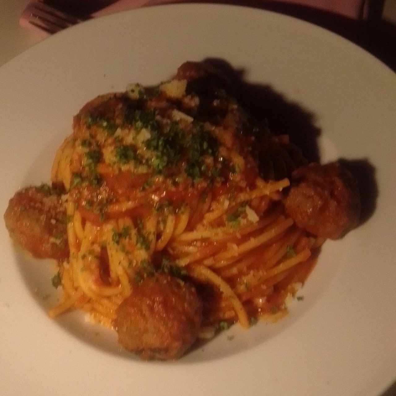 pasta con albóndigas 