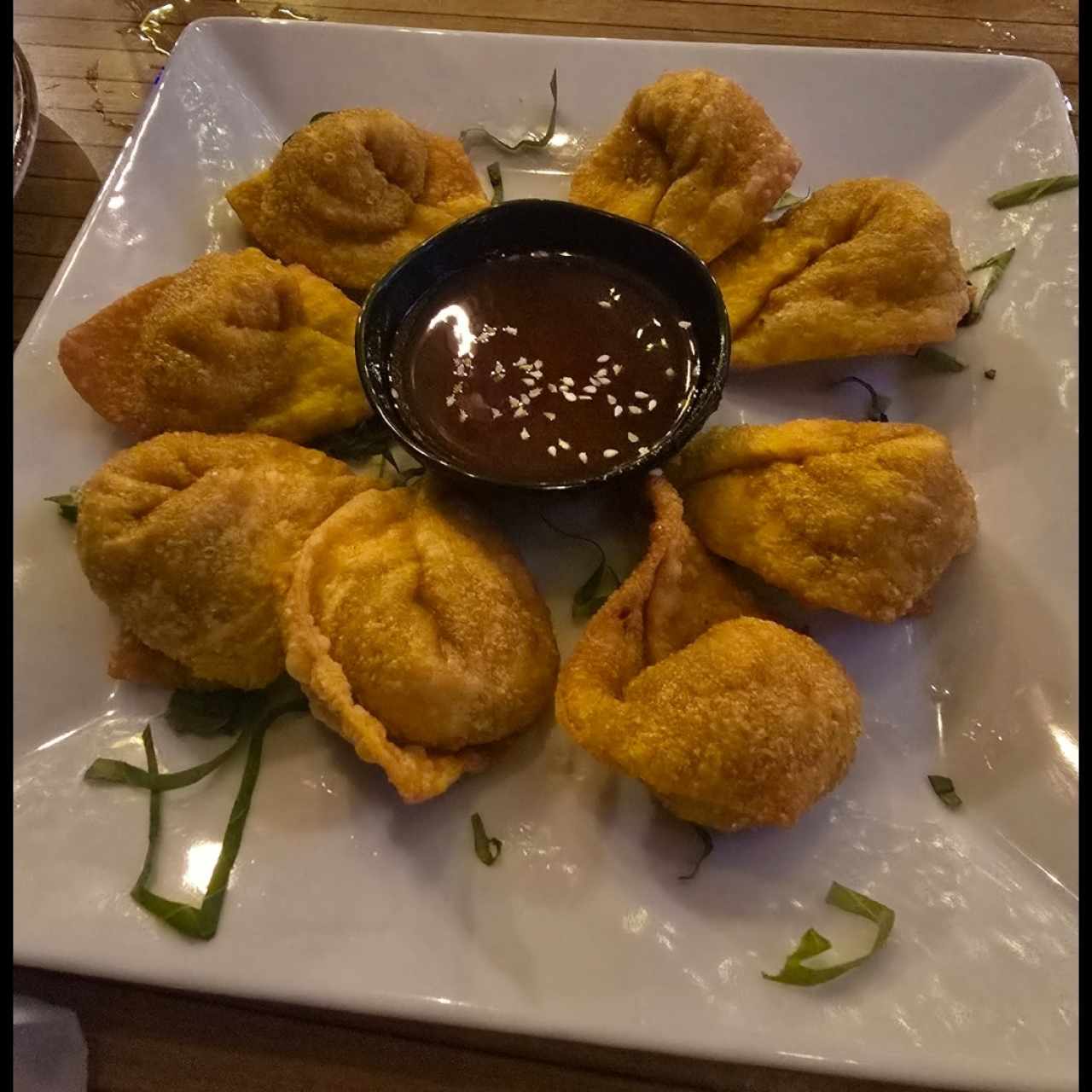 Wantones de camarón