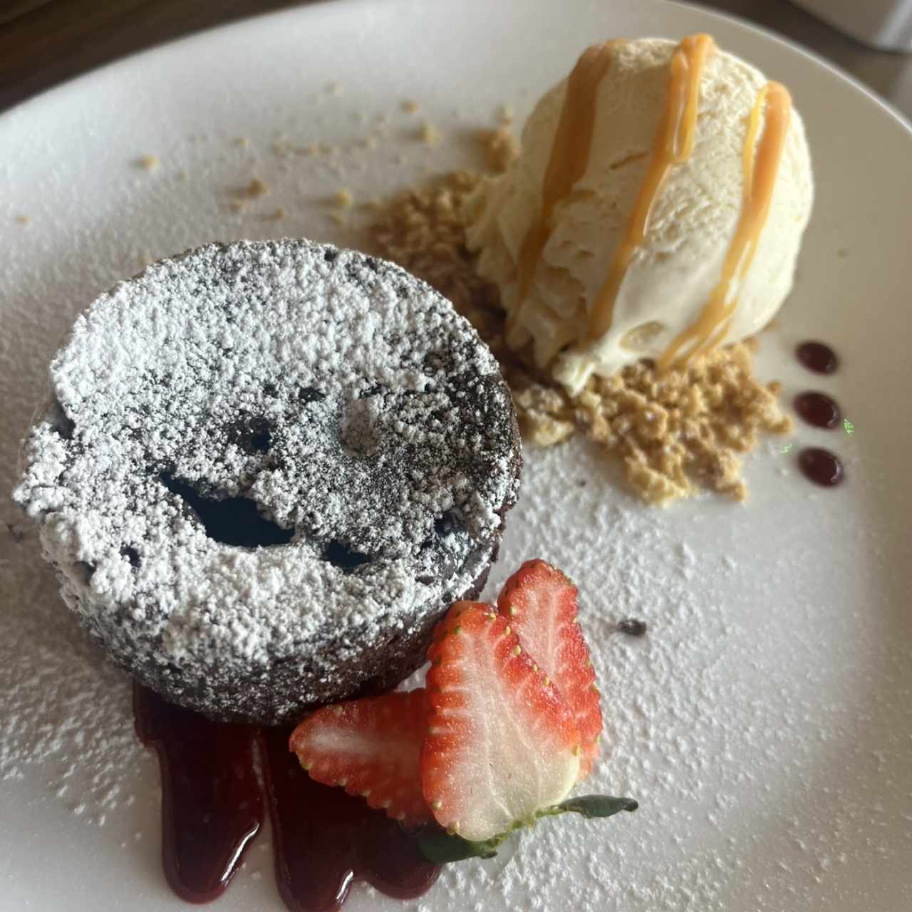 Fondant de Chocolate y helado de Vainilla
