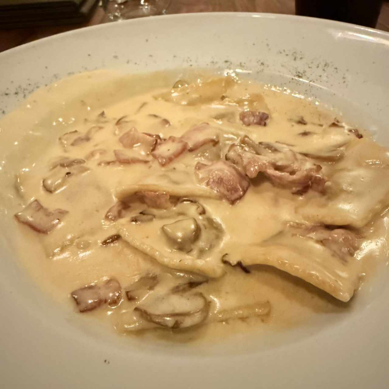 Ravioli de Pollo a la Boscaiola
