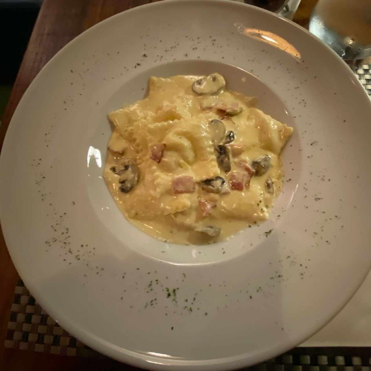 Ravioli de Pollo a la Boscaiola