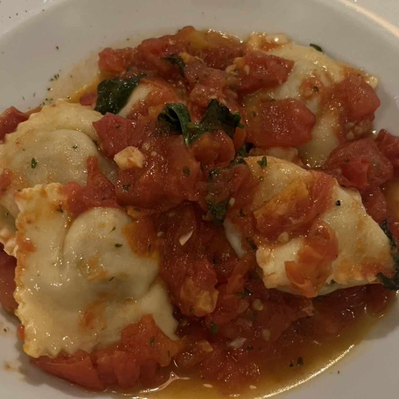Ravioli de Pollo a la Boscaiola