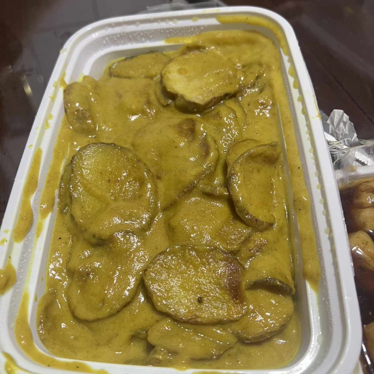Papas Al Curry y coco