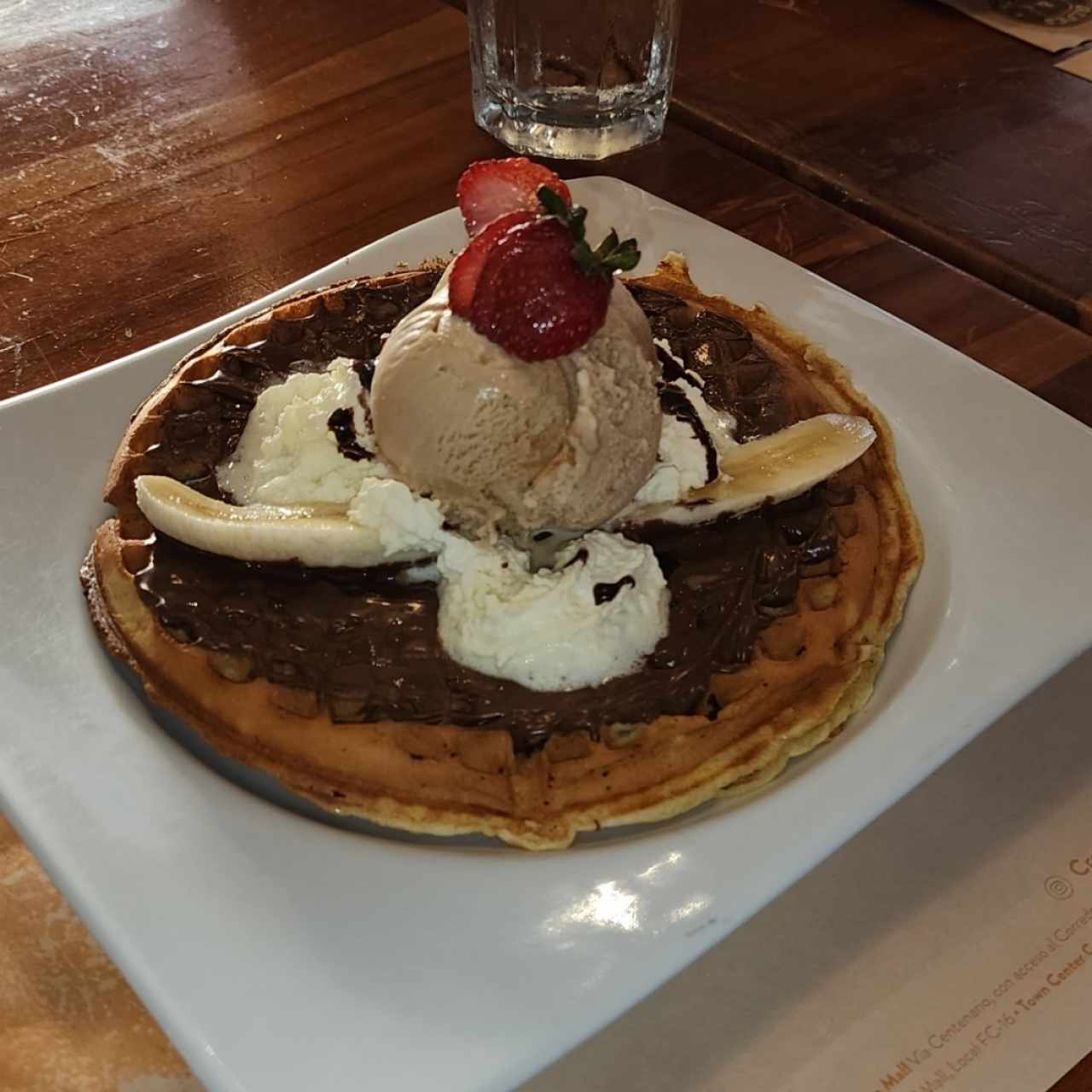 Waffle de Nuttela y banano